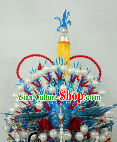 Chinese Beijing Opera Bride Phoenix Coronet Traditional Peking Opera Princess Hat Hair Accessories for Women
