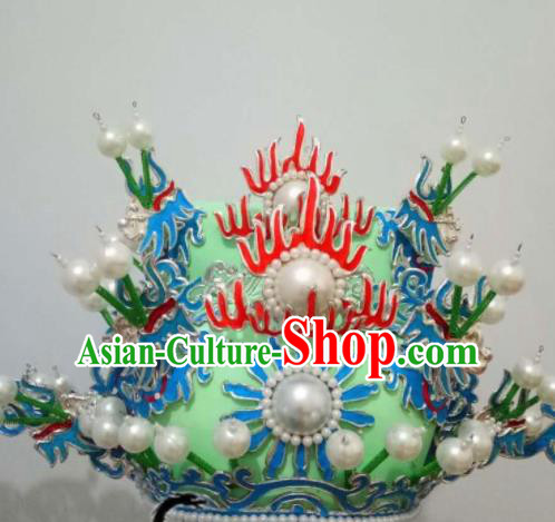 Chinese Beijing Opera Prime Minister Green Hat Traditional Peking Opera Chancellor Hair Accessories for Men