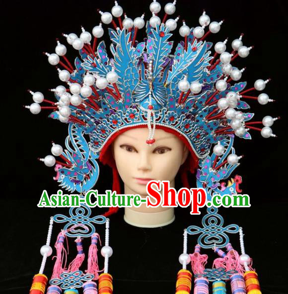 Chinese Beijing Opera Diva Phoenix Coronet Traditional Peking Opera Bride Hat Hair Accessories for Women