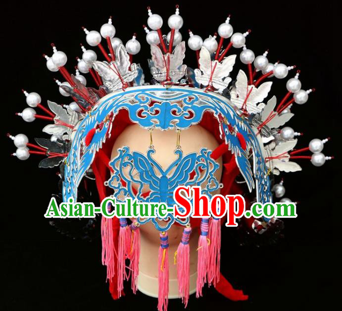 Chinese Beijing Opera Diva Phoenix Coronet Traditional Peking Opera Bride Hat Hair Accessories for Women