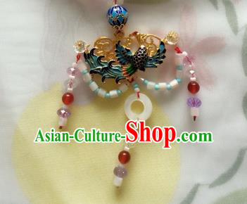 Chinese Ancient Princess Blueing Bird Necklace Traditional Court Lady Jewelry Accessories for Women