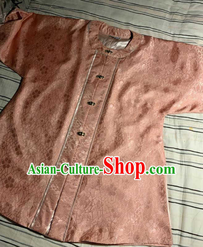 Chinese Ancient Nobility Lady Pink Blouse Traditional Ming Dynasty Princess Costume for Women