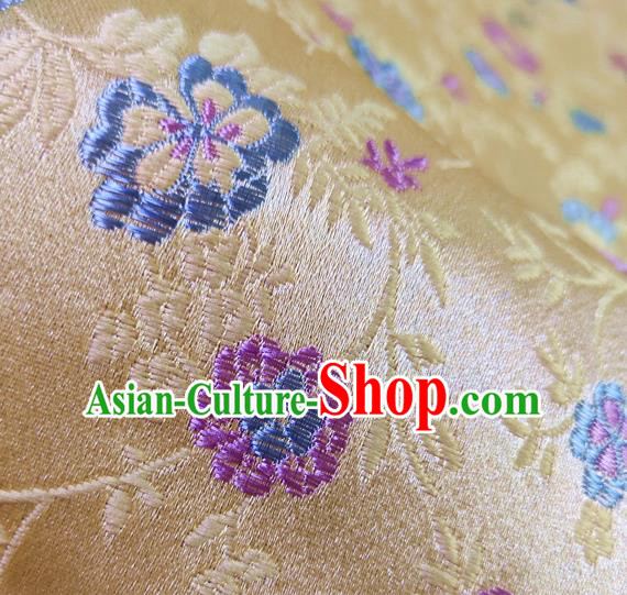 Asian Chinese Traditional Pattern Design Golden Brocade Cheongsam Fabric Silk Material