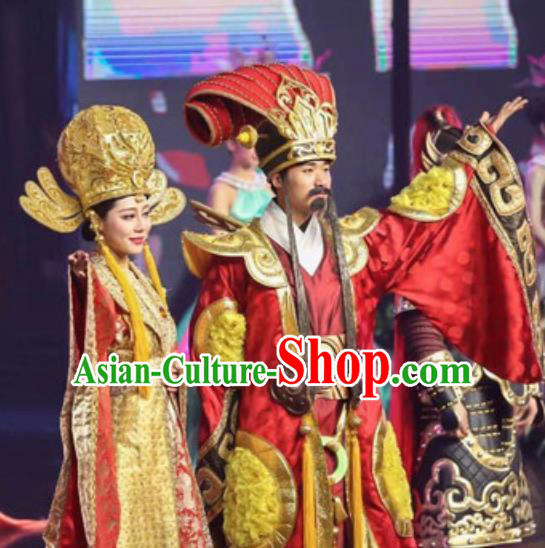 Chinese The Romantic Show of Songcheng Stage Show Emperor and Empress Costumes for Women for Men