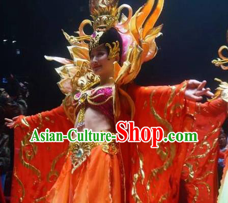 Chinese The Romantic Show of Songcheng Court Feast Dance Dress Stage Performance Costume for Women