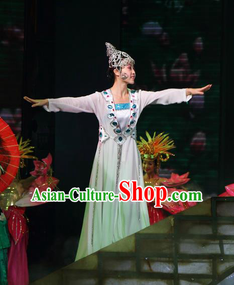 Chinese The Romantic Show of Songcheng West Lake Legend Madam White Snake Dress Stage Performance Costume for Women