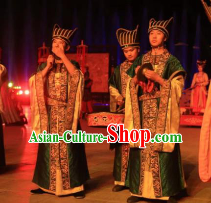 Chinese The Dream of Tang Dynasty Palace Eunuch Stage Performance Dance Costume for Men