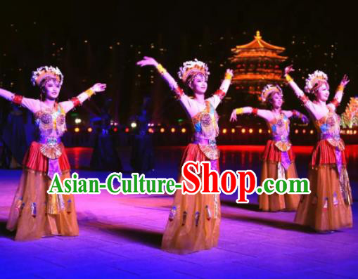 Chinese The Dream of Datang Tang Dynasty Court Dance Dress Stage Performance Costume for Women