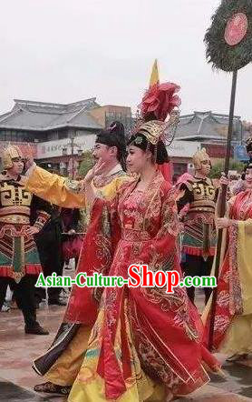 Chinese The Dream of Datang Tang Dynasty Consort Yang and Xuan Emperor Stage Show Costumes for Women for Men
