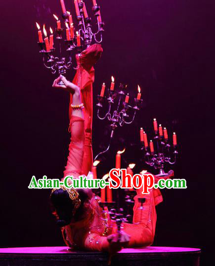 Chinese The Romantic Show of Songcheng Palace Dance Dress Stage Performance Goddess Red Costume and Headpiece for Women