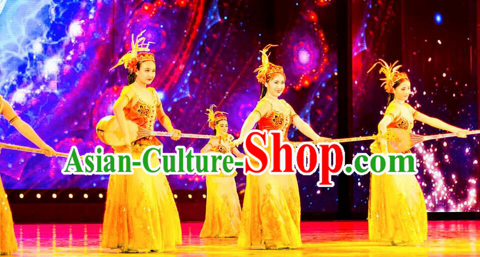 Chinese Back to the Silk Road Uyghur Nationality Dance Dress Stage Performance Ethnic Costume for Women