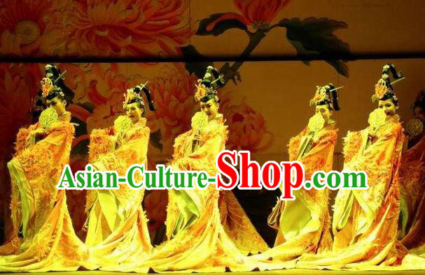 Chinese The Dream of Dongjing Song Dynasty Court Queen Dance Dress Stage Performance Costume for Women