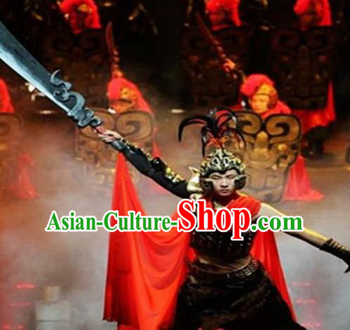 Chinese Chinese The Mystery Show of Huizhou Ancient General Armor Stage Performance Dance Costume for Men