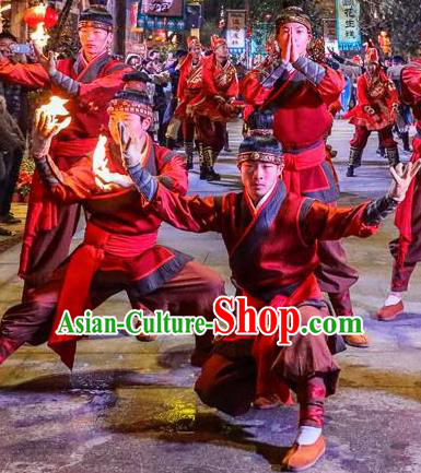 Chinese The Romantic Show of Mingyue Acrobatics Stage Performance Dance Costume for Men