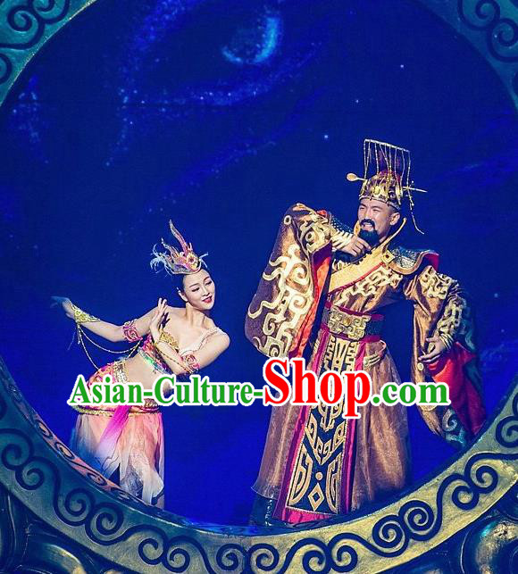 Chinese The Romantic Show of Tanhe Emperor and Imperial Consort Stage Performance Dance Costumes for Women for Men