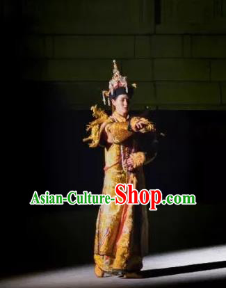 Chinese Peoformance In Panshan Mountain Qing Dynasty Queen Dress Stage Performance Costume and Headpiece for Women