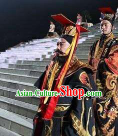 Chinese Mount Tai Worship Ceremony Qin Dynasty First Emperor Stage Performance Dance Costume for Men