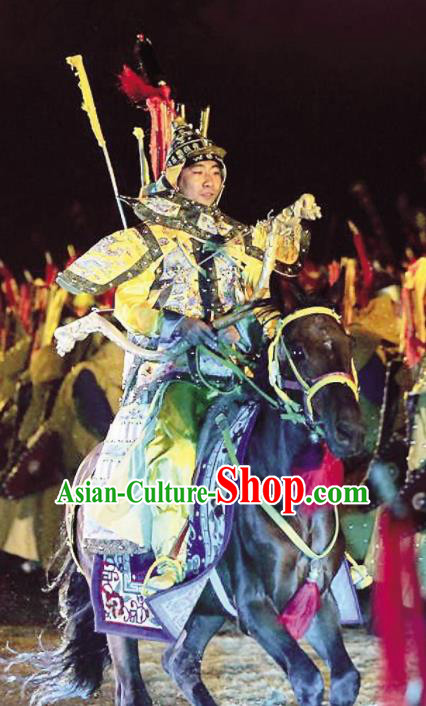 Chinese Kangxi Ceremony Qin Dynasty Emperor Kangxi Body Armor Stage Performance Dance Costume for Men