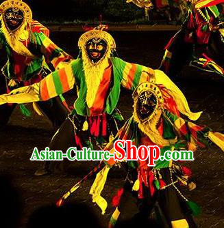 Chinese Kangxi Ceremony Qin Dynasty Shaman Dance Stage Performance Costume for Men