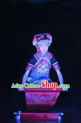 Chinese Dushan Ceremony Bouyei Nationality Dance Dress Stage Performance Costume for Women