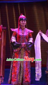 Chinese Impression of Going East To Native Land Mongol Nationality Torghut Bride Dress Stage Performance Costume for Women