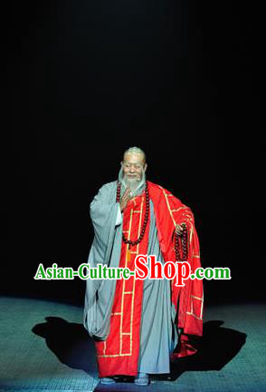 Chinese Buddha Pilgrimages Eastward Monk Abbot Stage Performance Costume for Men