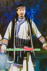 Chinese Encounter Lijiang Naxi Ethnic Dance Clothing Stage Performance Costume for Men