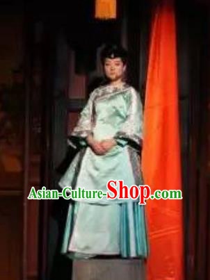 Chinese Encore Pingyao Nobility Lady Green Dress Stage Performance Dance Costume for Women