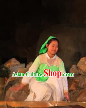 Chinese Shaolin Zen Music Ritual Folk Dance Fan Dance Dress Stage Performance Costume for Women