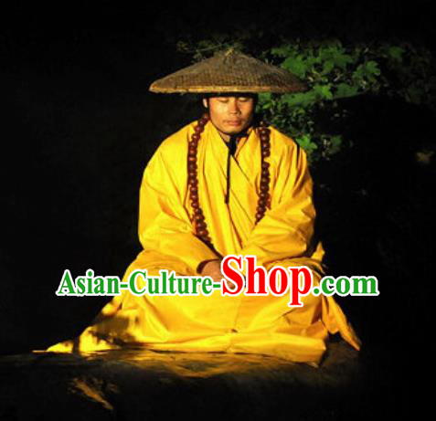 Chinese Shaolin Zen Music Ritual Monk Stage Performance Costume for Men