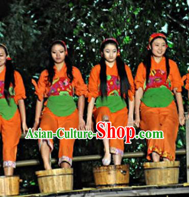 Chinese Shaolin Zen Music Ritual Folk Dance Fan Dance Red Dress Stage Performance Costume for Women