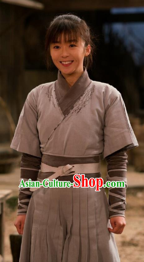 Ever Night Chinese Drama Ancient Tang Dynasty Female Civilian Sang Sang Grey Costumes for Women