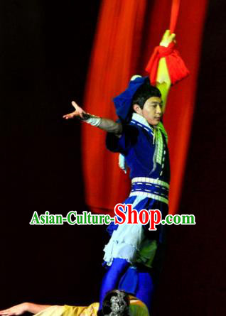 Chinese Picturesque Huizhou Ancient Swordsman Dance Clothing Stage Performance Costume for Men