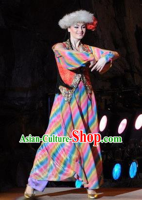 Chinese Dragon Phoenix Dance Nationality Dress Stage Performance Costume and Headpiece for Women