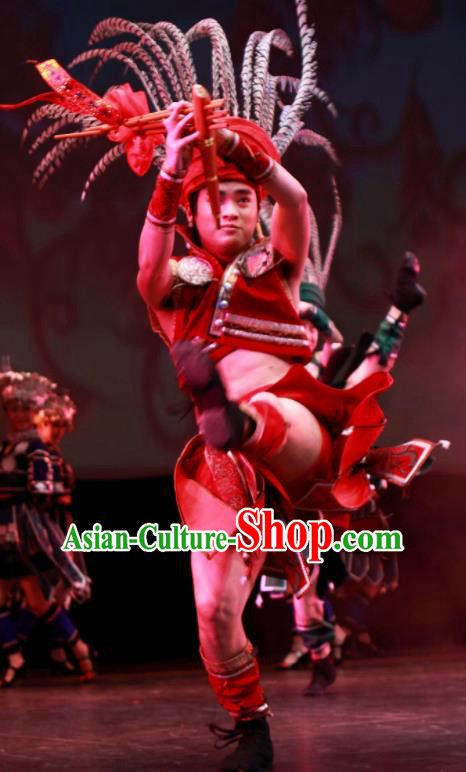 Chinese Wind Of Colorful Guizhou Dong Nationality Dance Clothing Stage Performance Dance Costume for Men