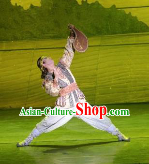 Chinese The Moon Rising On The Helan Mountain Hui Nationality Bridegroom Dance Clothing Stage Performance Costume for Men