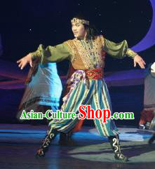 Chinese The Moon Rising On The Helan Mountain Hui Nationality Clothing Stage Performance Dance Costume for Men