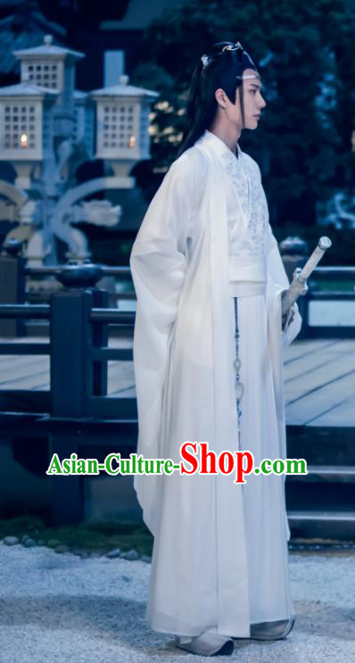 The Untamed Chinese Ancient Drama Nobility Childe Swordsman Lan Wangji Costumes for Men