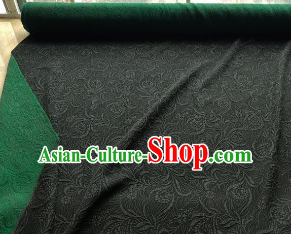 Traditional Chinese Classical Pattern Atrovirens Gambiered Guangdong Gauze Silk Fabric Ancient Hanfu Dress Silk Cloth