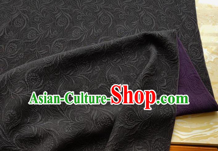 Traditional Chinese Classical Pattern Purple Gambiered Guangdong Gauze Silk Fabric Ancient Hanfu Dress Silk Cloth