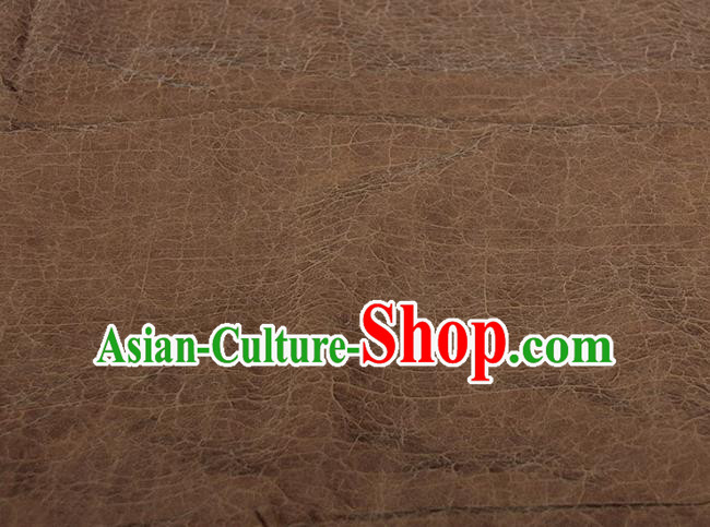 Traditional Chinese Classical Crack Pattern Brownness Gambiered Guangdong Gauze Silk Fabric Ancient Hanfu Dress Silk Cloth