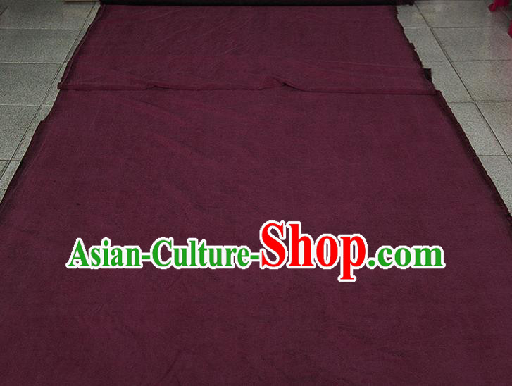 Traditional Chinese Classical Crack Pattern Purple Gambiered Guangdong Gauze Silk Fabric Ancient Hanfu Dress Silk Cloth