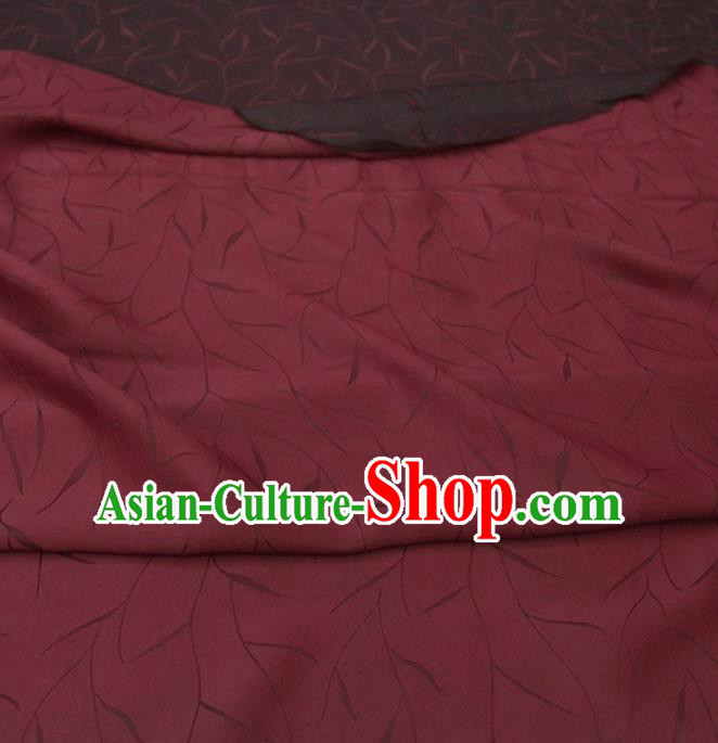 Traditional Chinese Classical Pattern Wine Red Gambiered Guangdong Gauze Silk Fabric Ancient Hanfu Dress Silk Cloth