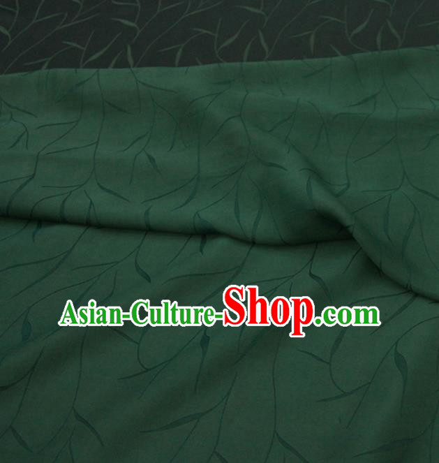 Traditional Chinese Classical Pattern Green Gambiered Guangdong Gauze Silk Fabric Ancient Hanfu Dress Silk Cloth