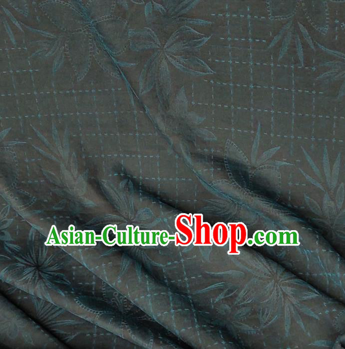 Traditional Chinese Classical Pattern Peacock Blue Gambiered Guangdong Gauze Silk Fabric Ancient Hanfu Dress Silk Cloth