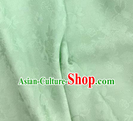 Traditional Chinese Classical Plum Blossom Pattern Green Silk Fabric Ancient Hanfu Dress Brocade Cloth