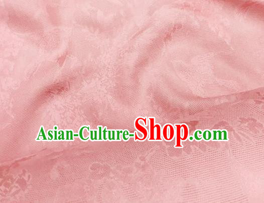 Traditional Chinese Classical Plum Blossom Pattern Pink Silk Fabric Ancient Hanfu Dress Brocade Cloth