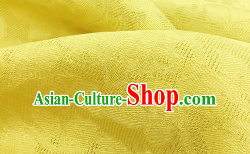 Traditional Chinese Classical Plum Blossom Pattern Yellow Silk Fabric Ancient Hanfu Dress Brocade Cloth