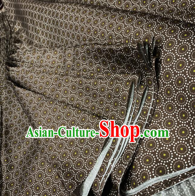 Chinese Classical Pattern Brown Silk Fabric Traditional Ancient Hanfu Dress Brocade Cloth