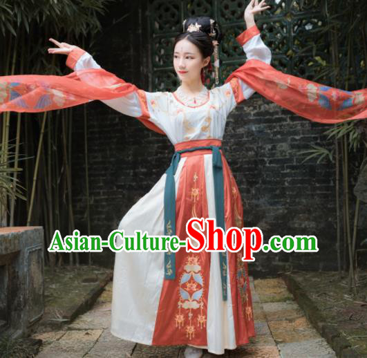 Traditional Chinese Tang Dynasty Flying Apsaras Replica Costumes Ancient Palace Dance Hanfu Dress for Women